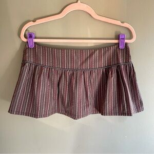 2000s Vintage Brown Striped Lowrise Mini Skirt